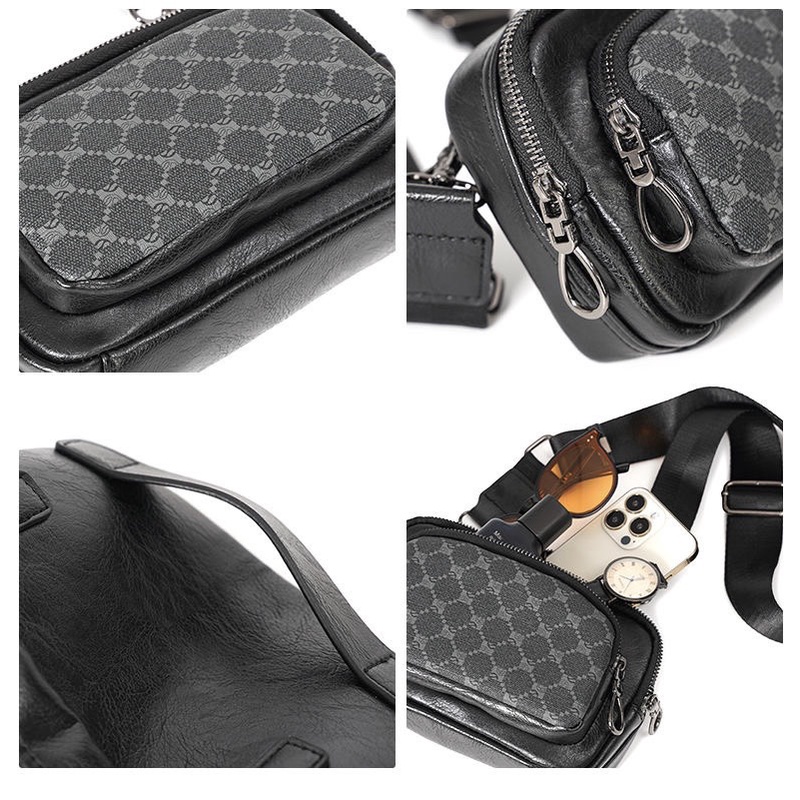 Túi da PU đeo chéo phong cách năng động trẻ trung cho nam