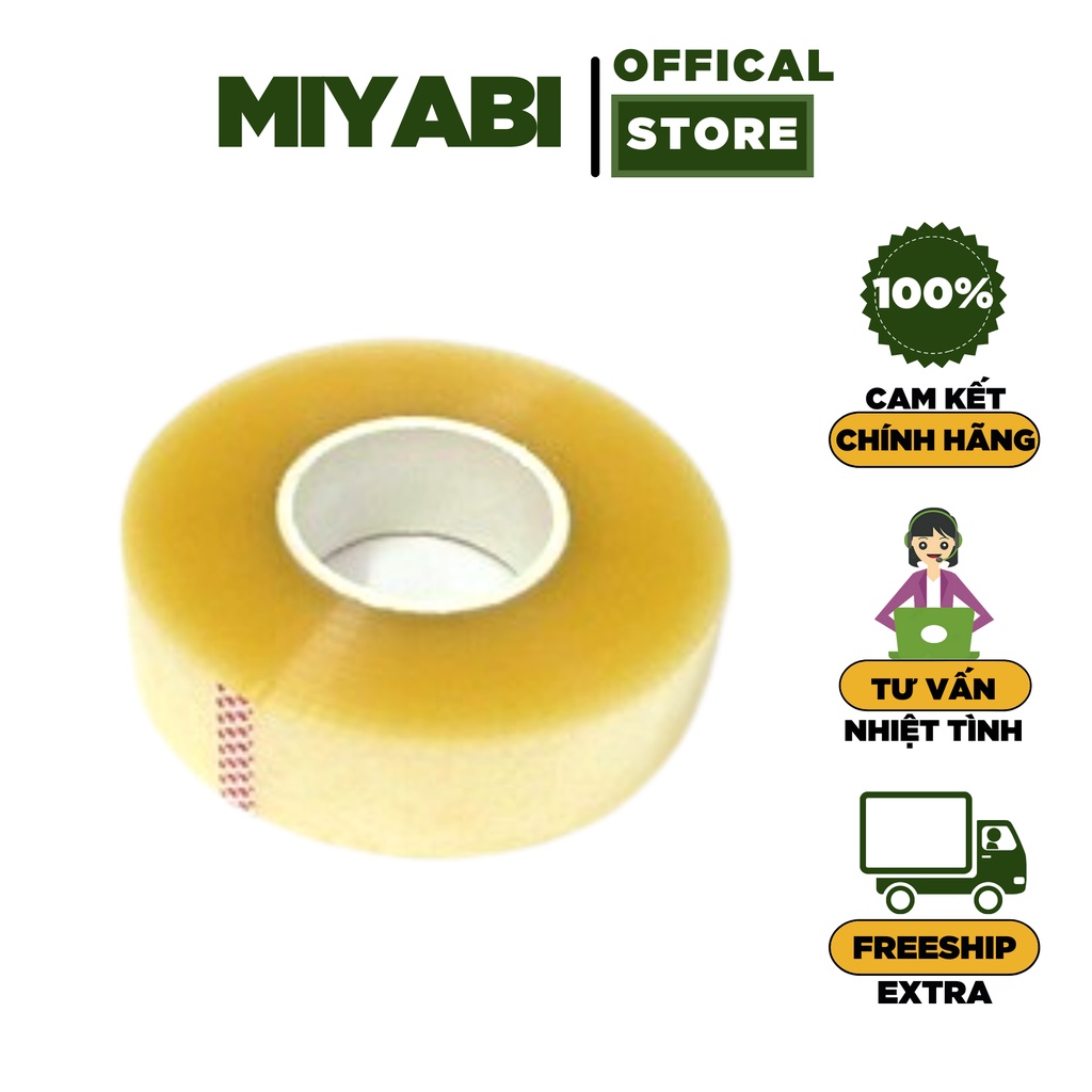 Băng dính 1kg / cuộn lõi nhựa 7mm đóng hàng - Băng dính trong lõi mỏng gói hàng - Miyabi Store