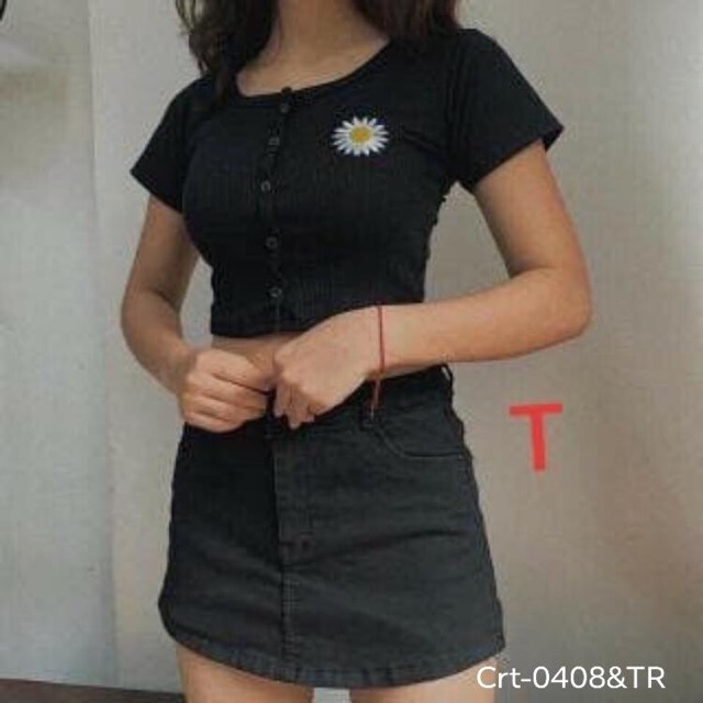 Áo crt hoa nẹp cúc - TR