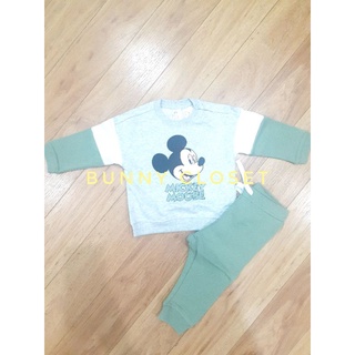 Bộ quần áo nỉ mickey cho bé trai h.m a.uth size 6/9m đến 3/4y