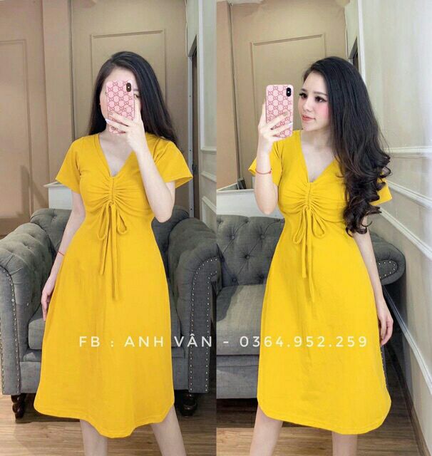 [ Mã FAMAYWA2 giảm 10K đơn 50K] VÁY RÚT NGỰC DÁNG SUÔNG | BigBuy360 - bigbuy360.vn