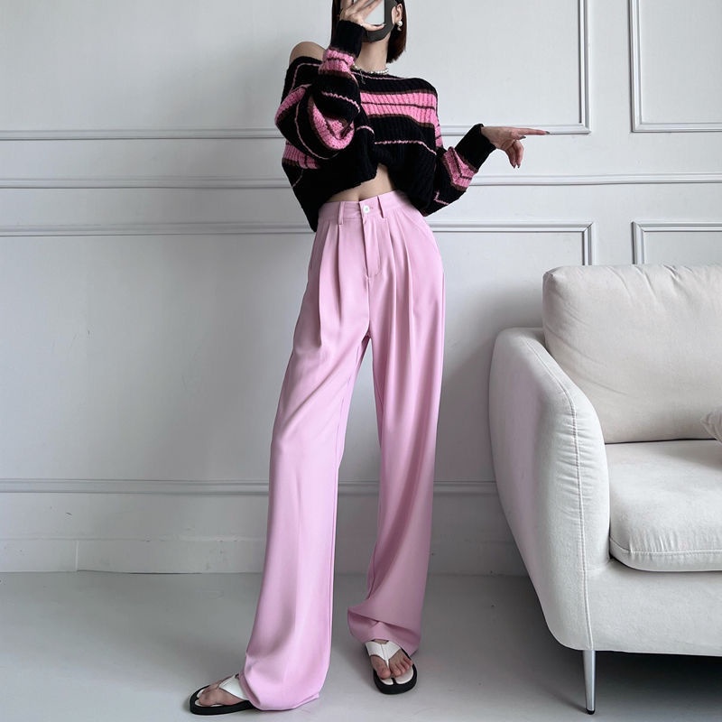 Cổ Phiếu Sẵn Sàng❤Quần Dài Ống Rộng Lưng Cao 170 Độ Thời Trang Cho Nữ