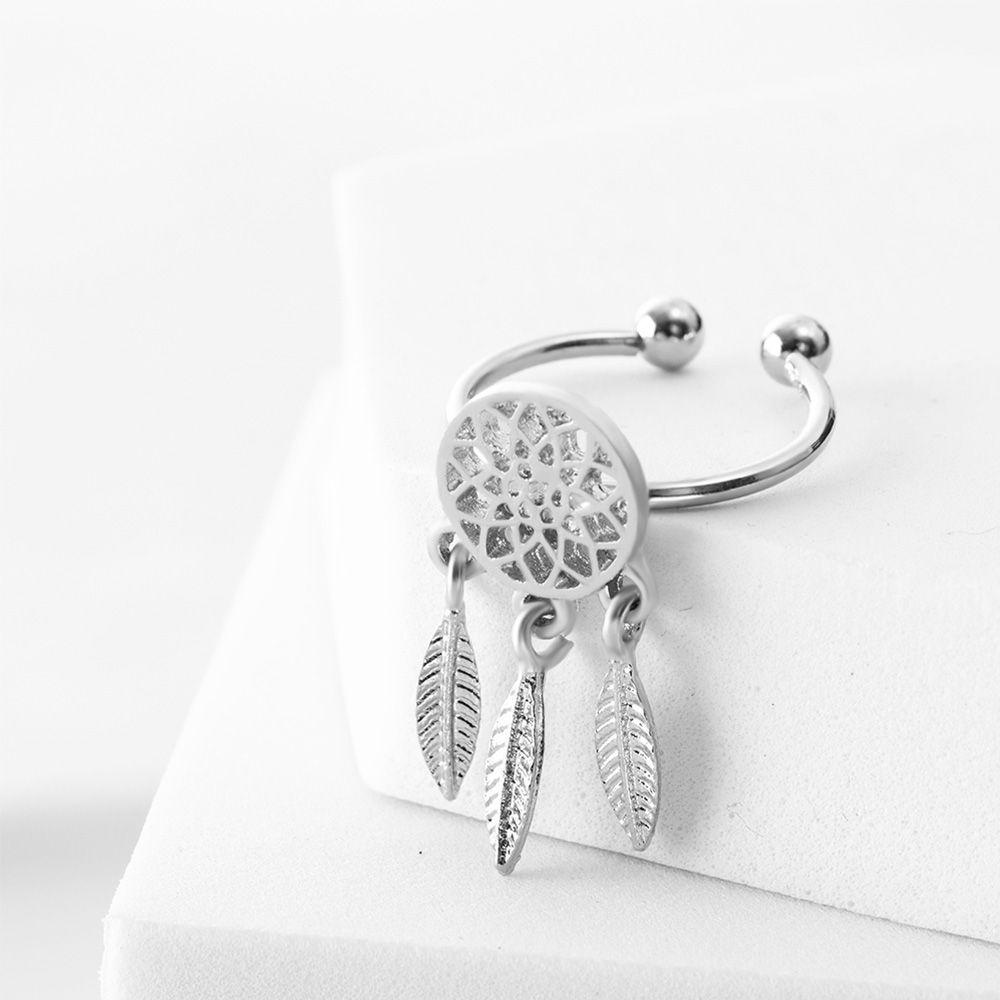 Nhẫn Kim Loại Hình Dreamcatcher Đính Đá Resin