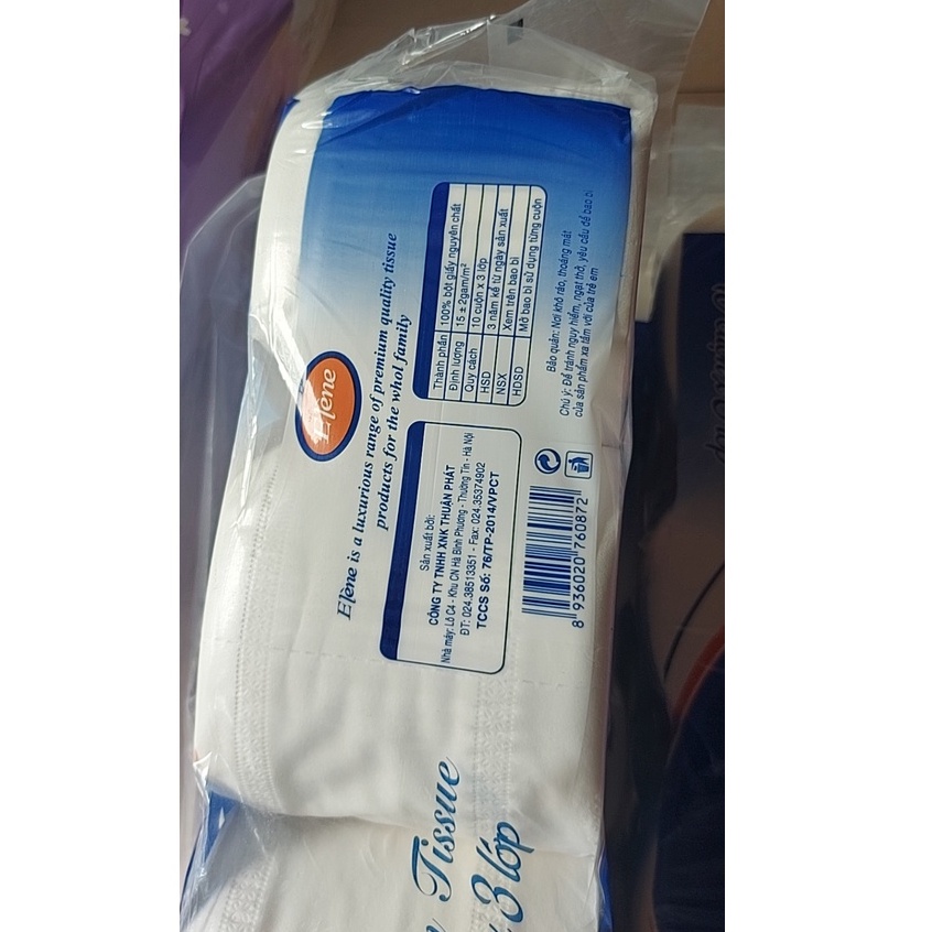 Giấy vệ sinh Elene xanh không lõi bịch 10 cuộn