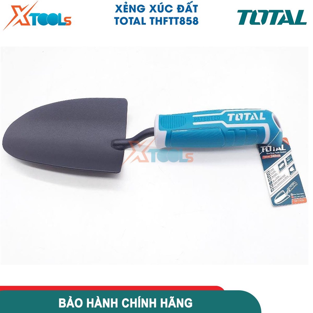 Cây xẻng xúc đất làm vườn 340mm TOTAL THFTT858, dụng cụ làm vườn, xẻng chất liệu thép carbon dày 1.5mm-CHÍNH HÃNG-XTOOLS