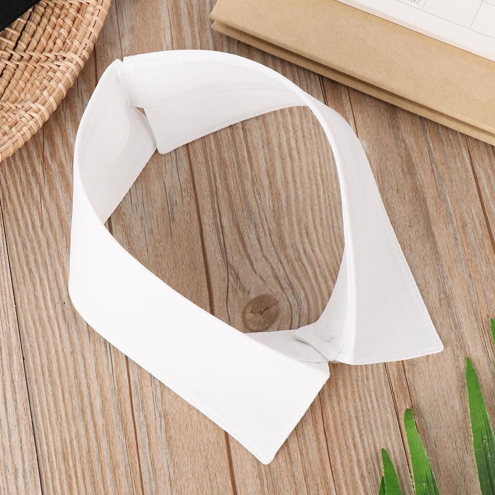 Cổ Áo Sơ Mi Giả Bằng Cotton Màu Trắng/Đen Cổ Điển Có Thể Tháo Rời