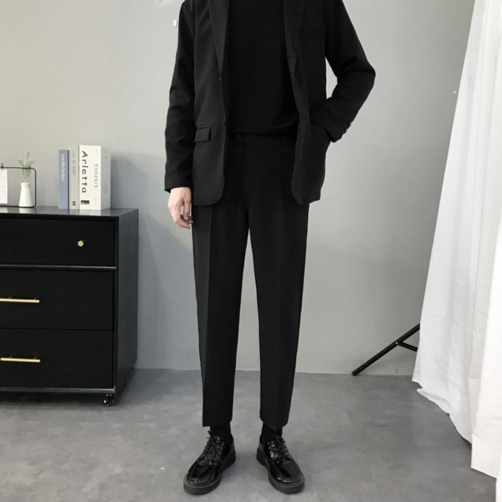 [Tiền Nào Của Đấy]Quần Tây, Quần Âu, Quần Vải Baggy Nam Màu Đen Vải Co Giãn, Không Xù Phong Cách Hàn Quốc -V01 | BigBuy360 - bigbuy360.vn