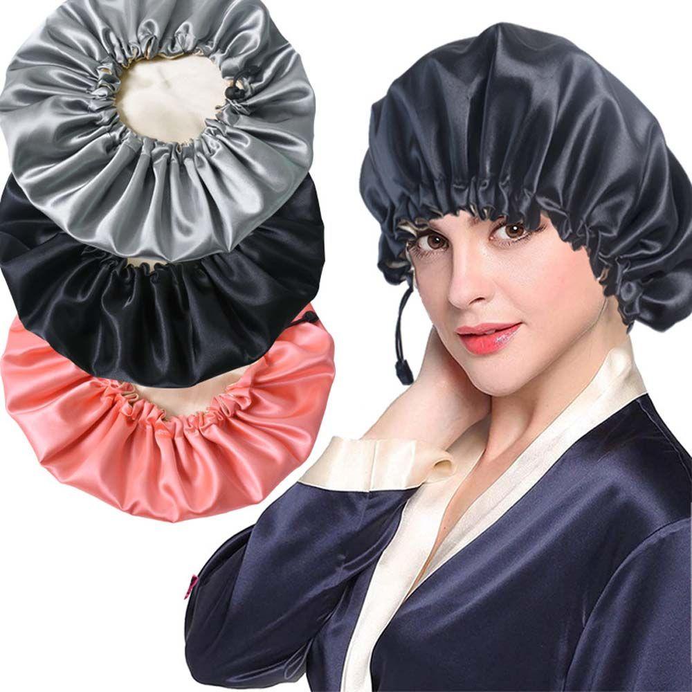 Vỏ Bọc Tóc Hai Lớp Bằng Satin Màu Trơn Có Thể Điều Chỉnh