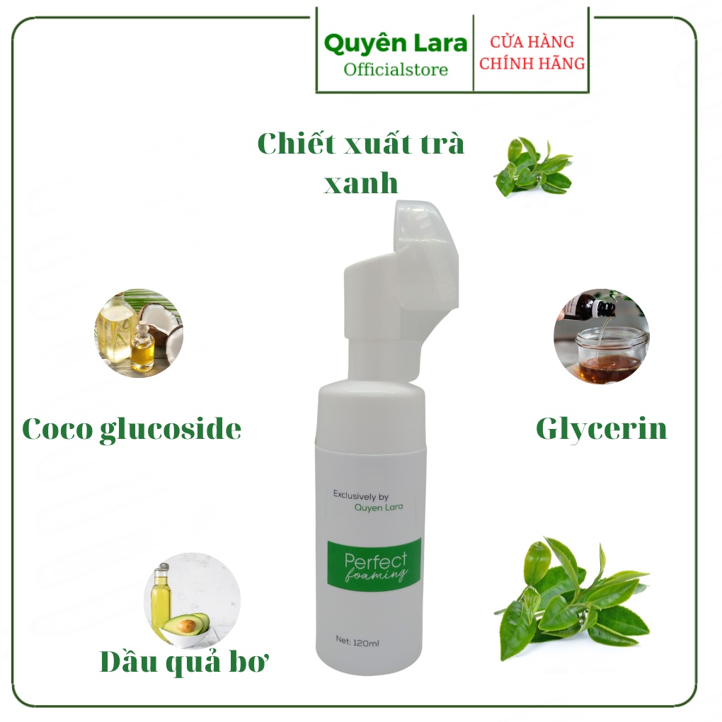 Sữa Rửa Mặt Tạo Bọt Pefect Foaming QUYÊN LARA Làm Sạch Sâu-Mờ Thâm-Sáng Da-Thải Độc Tố Mùi Hương Dịu Nhẹ 120ml