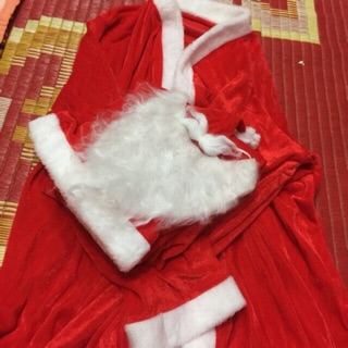 Bộ quần áo ông già noel bằng nhung