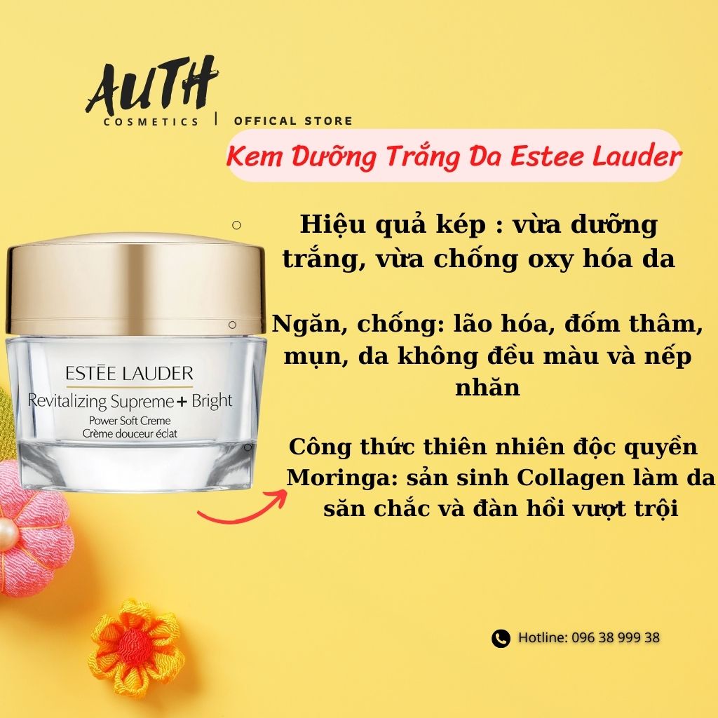 Kem Dưỡng Trắng Da ESTEE LAUDER BRIGHT POWER SOFT CREAM 15ml Chống lão hóa đốm nâu da không đều nếp nhăn săn chắc da