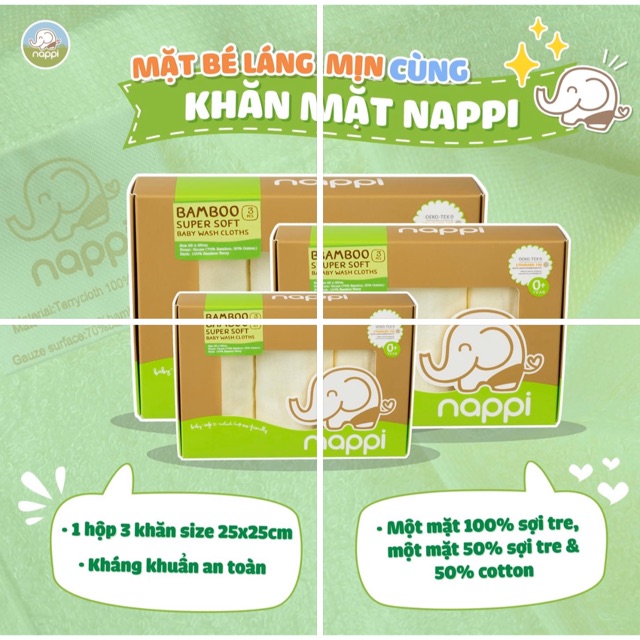 Khăn mặt Nappi ( hộp 03 cái)