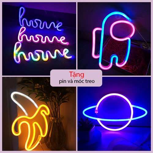 Đèn LED Neon trang trí phòng ngủ, quán dùng pin + USB