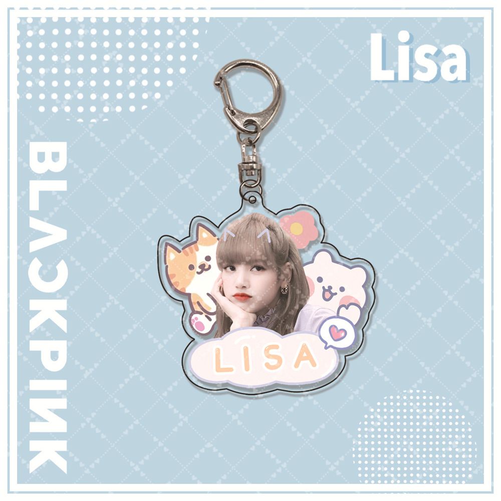Móc Khóa Hai Mặt Hình Lisa Blackpink Dễ Thương
