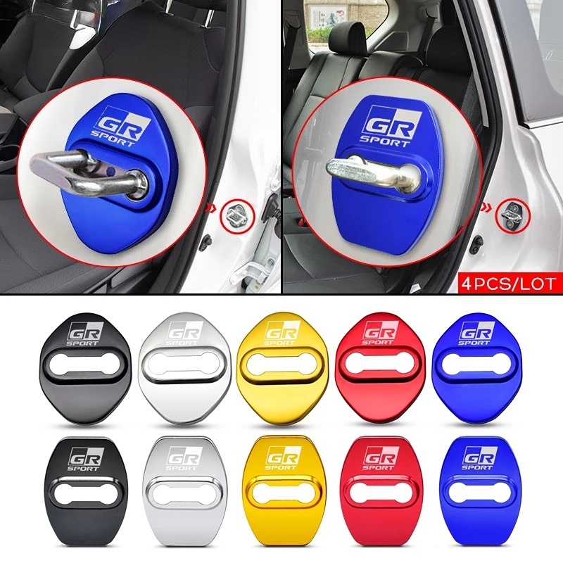 Set 4 Ốp Khóa Cửa Xe Ô Tô Toyota GR Sport Vios Avanza Wish Corolla C-HR C HR Avanza Yaris Rush