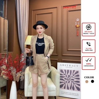 Set vest 3 món nữ crazyteen áo vest dáng dài quần short ngắn kèm áo thun s0476