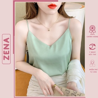 Áo hai dây nữ lụa mềm kiểu ống 2 dây bún lụa sa tanh cao cấp ZENA BL02
