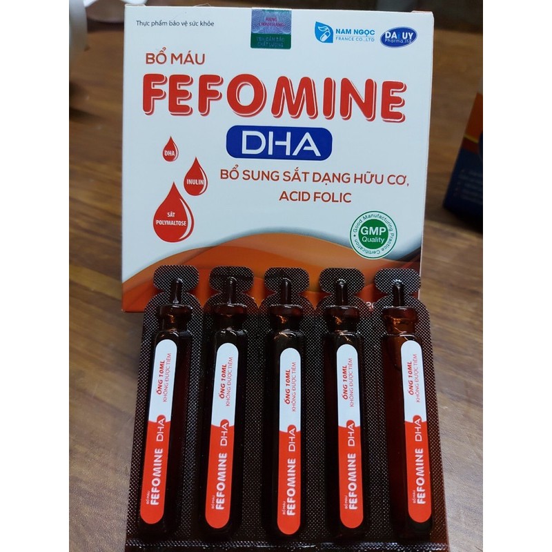 Bổ máu FEFOMINE DHA - Bổ sung sắt dạng hữu cơ, acid folic cho phụ nữ có thai, hỗ trợ giảm thiếu máu do sắt