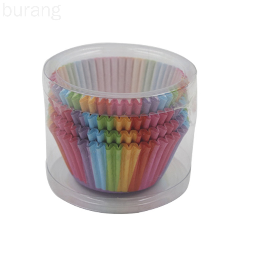 Bộ 100 cái cốc giấy màu cầu vồng lót làm bánh cupcake tiện dụng