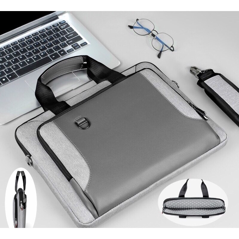 Túi chống sốc Laptop / Macbook cao cấp 13,3 14 15,6 inch ST06 II Bao Da Đựng Máy Tính Nam Nữ 001