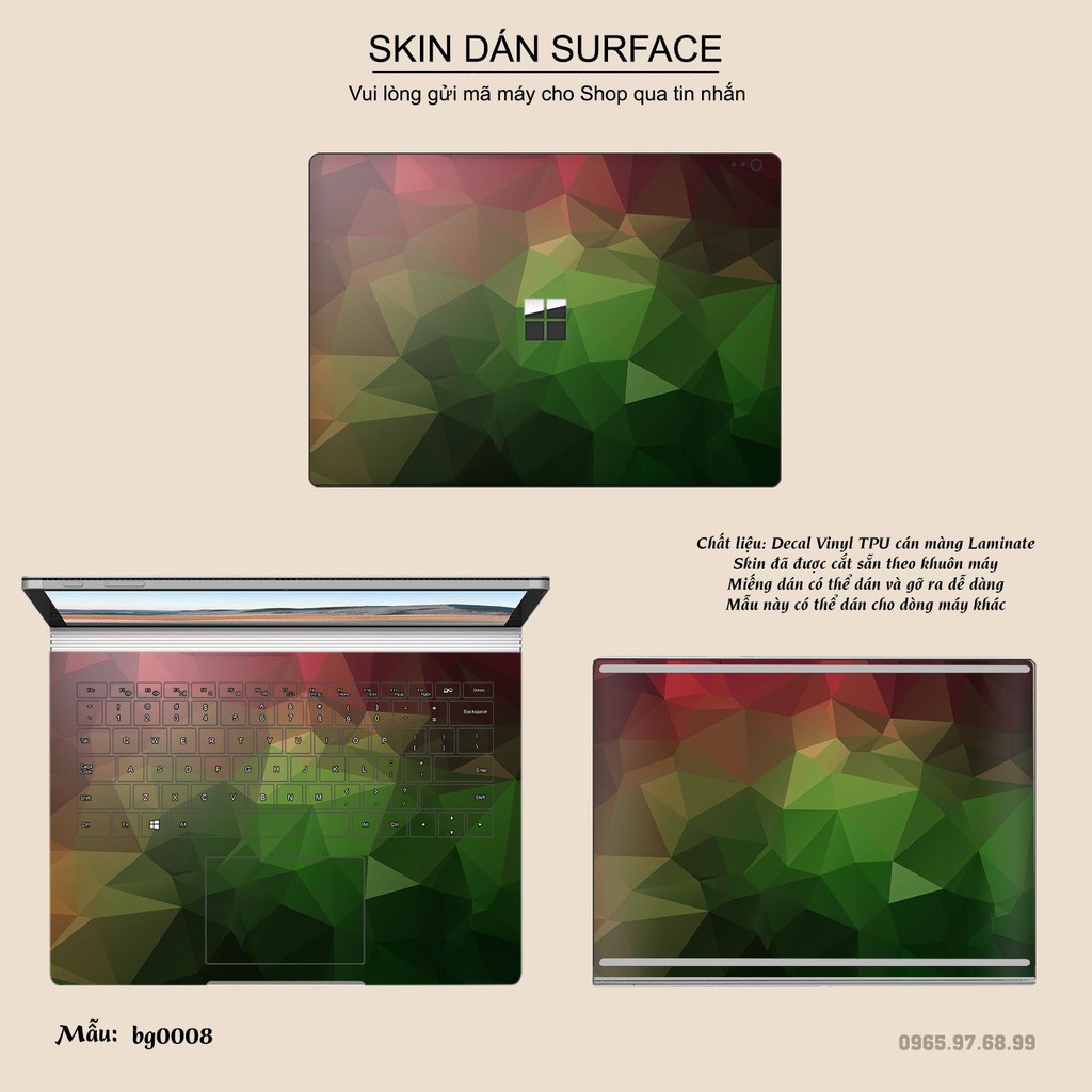 Skin dán Surface in hình đá phối gỗ - dah025 (inbox mã máy cho Shop)