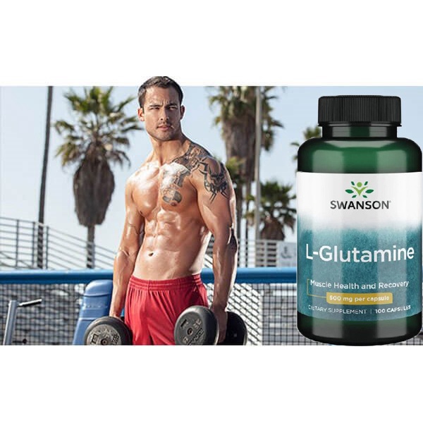 Viên uống giúp hồi phục và phát triển cơ bắp hổ trợ sức khoẻ trí não Swanson L-Glutamine