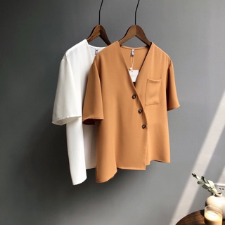Áo kiểu cúc chéo hàng thiết kế