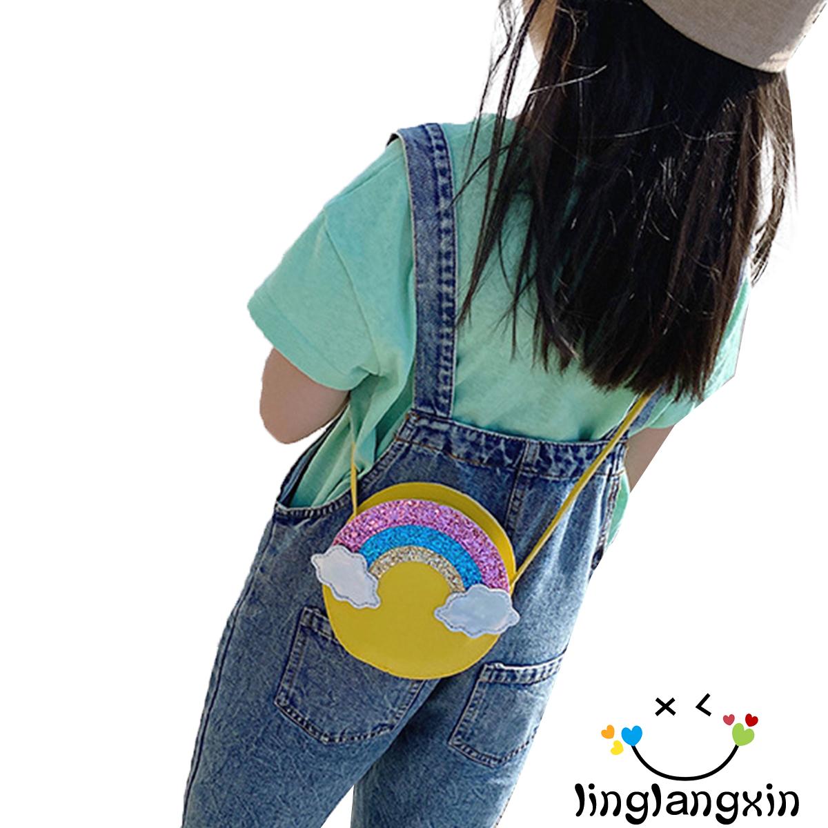 Túi Đeo Chéo Hình Cầu Vồng Dễ Thương Cho Bé