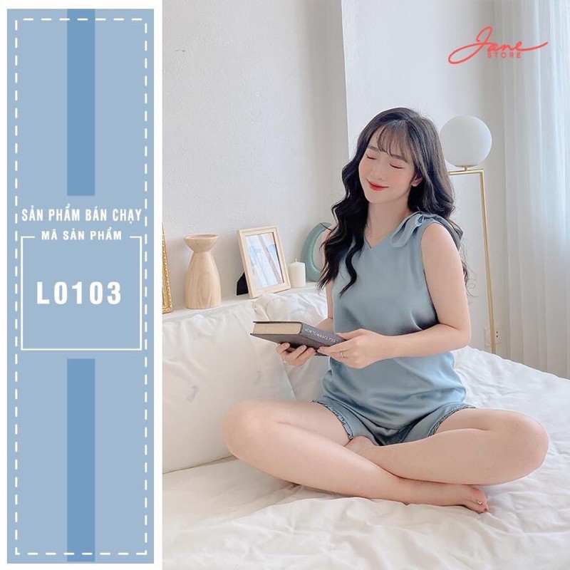 Set lụa nơ vai 2 màu