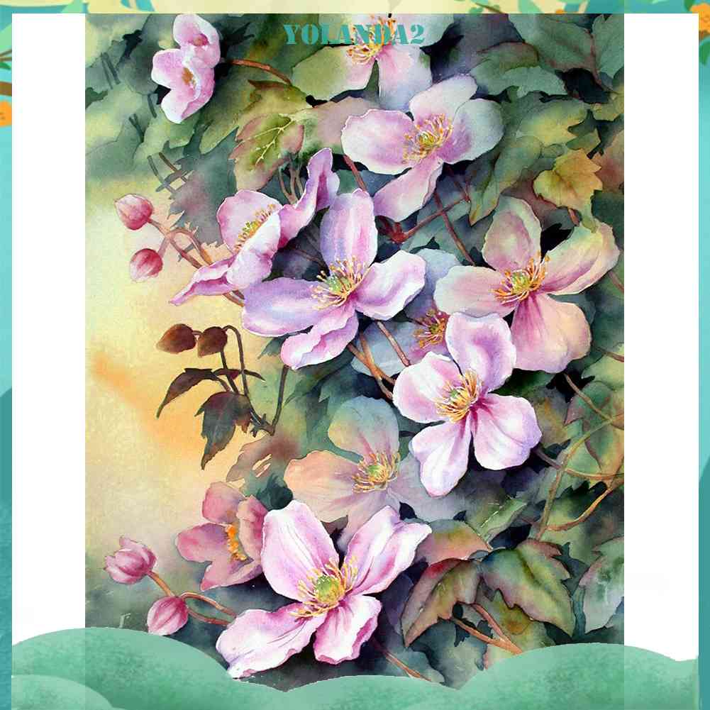11ct Tranh Thêu Chữ Thập DIY Hình Hoa Màu Nước Kích Thước 40x50cm