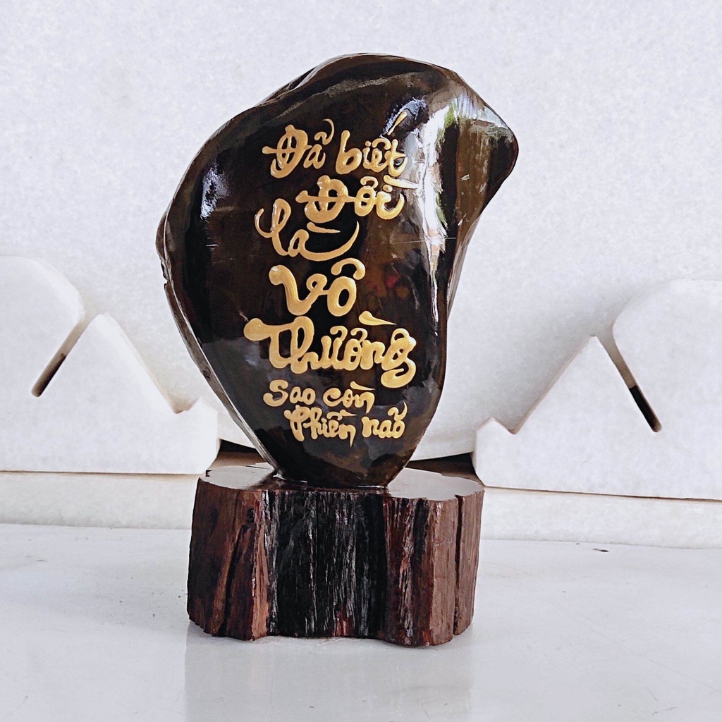 Thư pháp trên đá đa sắc 💯% tự nhiên.﻿, viết chữ thư pháp theo yêu cầu của khách hàng