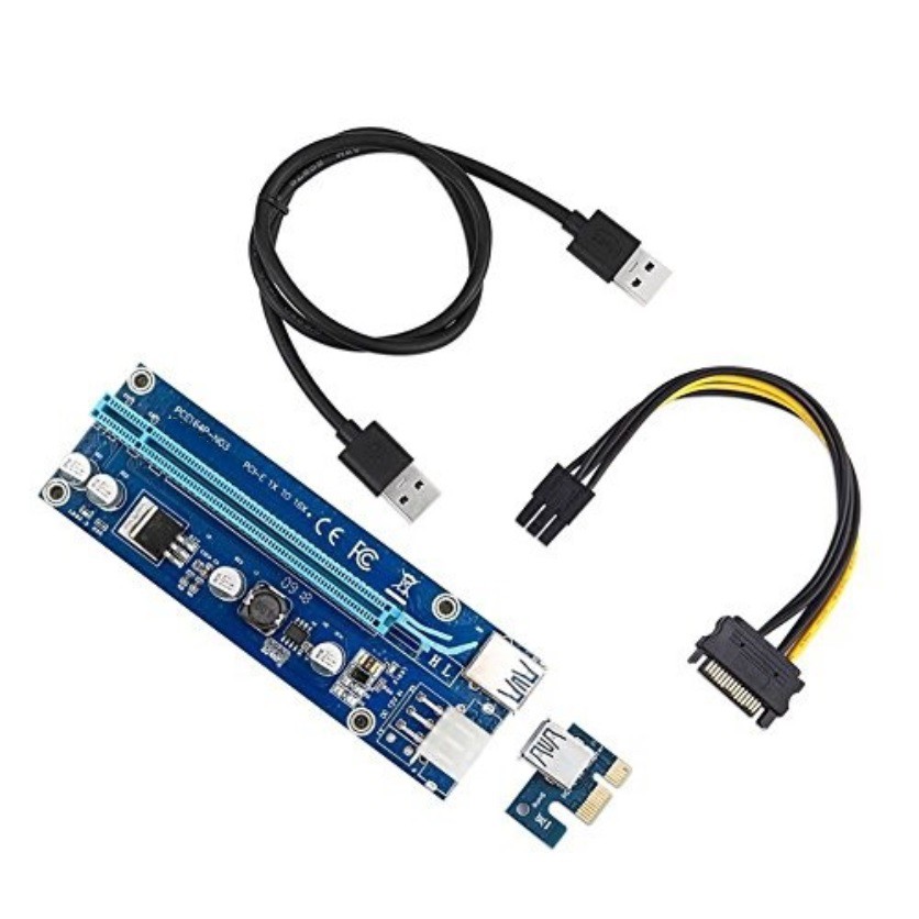 Cáp chuyển Riser PCI Express X1 to X16 USB 3.0 kết nối VGA rời cao cấp có LED | WebRaoVat - webraovat.net.vn