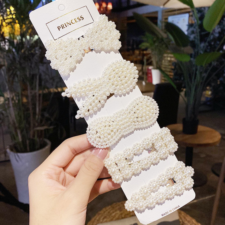 Set Kẹp Tóc Đính Hạt Nhân Tạo Kiểu Dáng Đơn Giản Phong Cách Hàn Quốc -giadungdatmoi