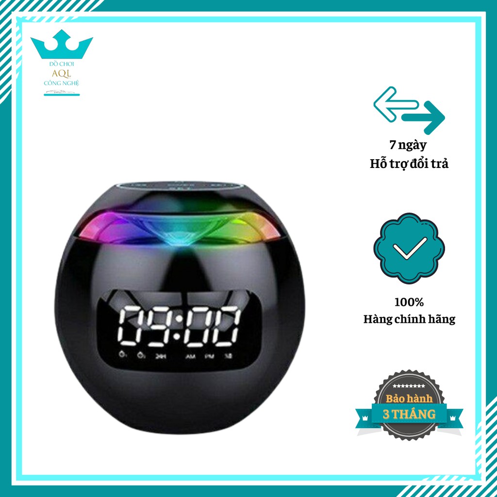 Loa Bluetooth Đồng Hồ Báo Thức Kimiso KMS K12 - Loa Bluetooth Mini Dễ Thương Đồng Hồ Led Chính Hãng