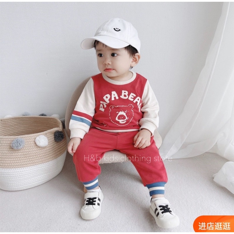 [SET BÉ TRAI] Bộ papa bear 3 màu cho bé trai