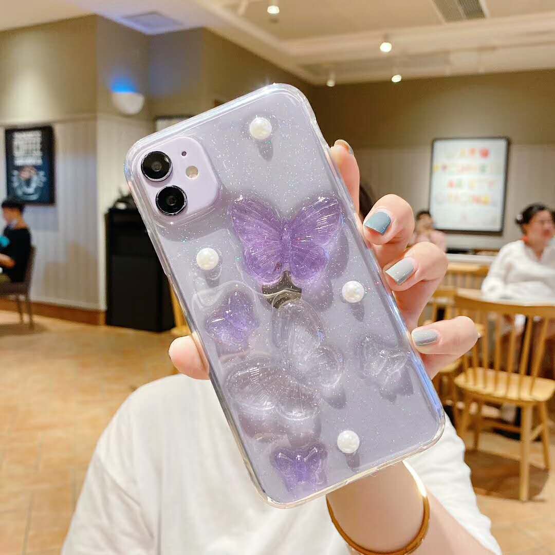 Ốp Điện Thoại Tpu Silicon Mềm Trong Suốt Hình Bướm 3d Cho Iphone 11 Pro Max Se2 X Xs Max Xr 7 8 Plus | BigBuy360 - bigbuy360.vn