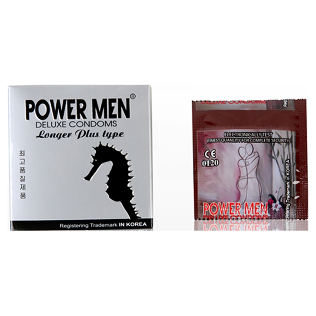 Bao cao su gân gai Power Men Longer Plus chính hãng kéo dài thời gian chống xuất tinh sớm tăng khoái cảm bcs co gan gai