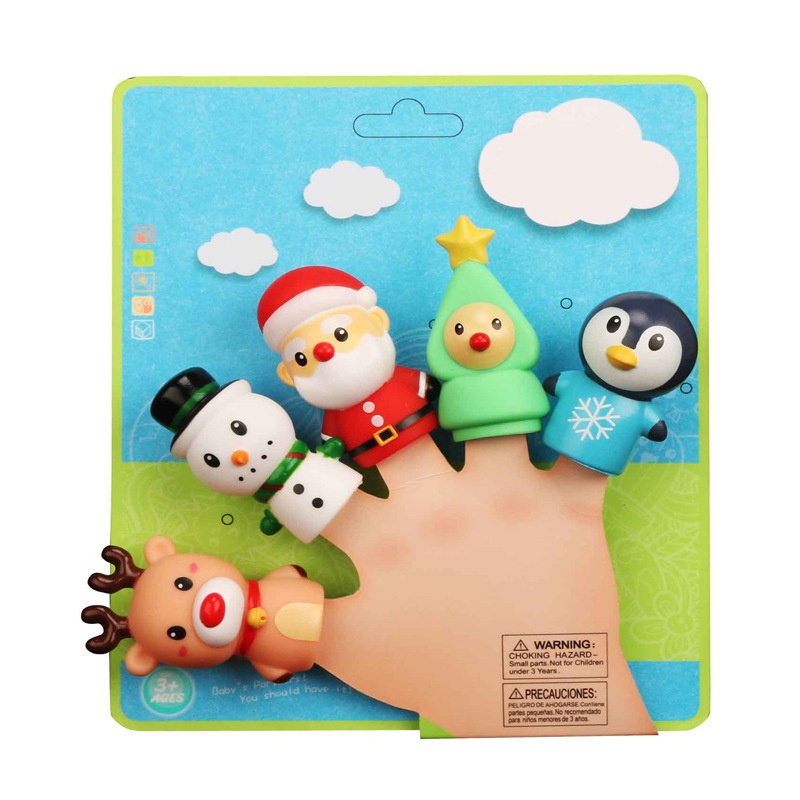 Set 5 con rối đeo ngón tay ZHAN QI TOYS hình động vật hoạt hình dễ thương cho bé