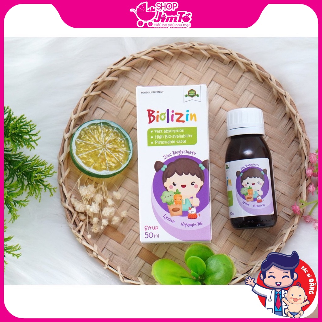 Siro Biolizin Bổ Sung Kẽm, Vitamin B6 3M+ Cho Bé Ăn Ngon Tăng Đề Kháng  Lọ 50ml
