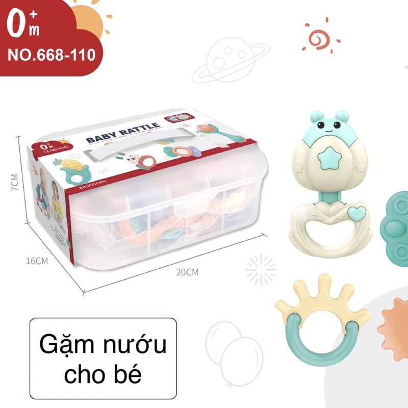 Bộ 10 gặm nướu an toàn cho bé, màu sắc sinh động, hình dáng dễ thương, tiệt trùng nước sôi