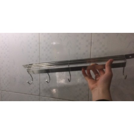 Bộ Giá cài Dao Inox có móc treo nồi niêu xoong chảo tiện dụng