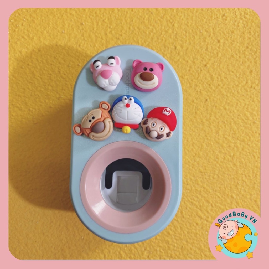 Dụng cụ bóp kem đánh răng tự động kèm cốc đánh răng cho bé hoạt hình dễ thường Goodbabyvn