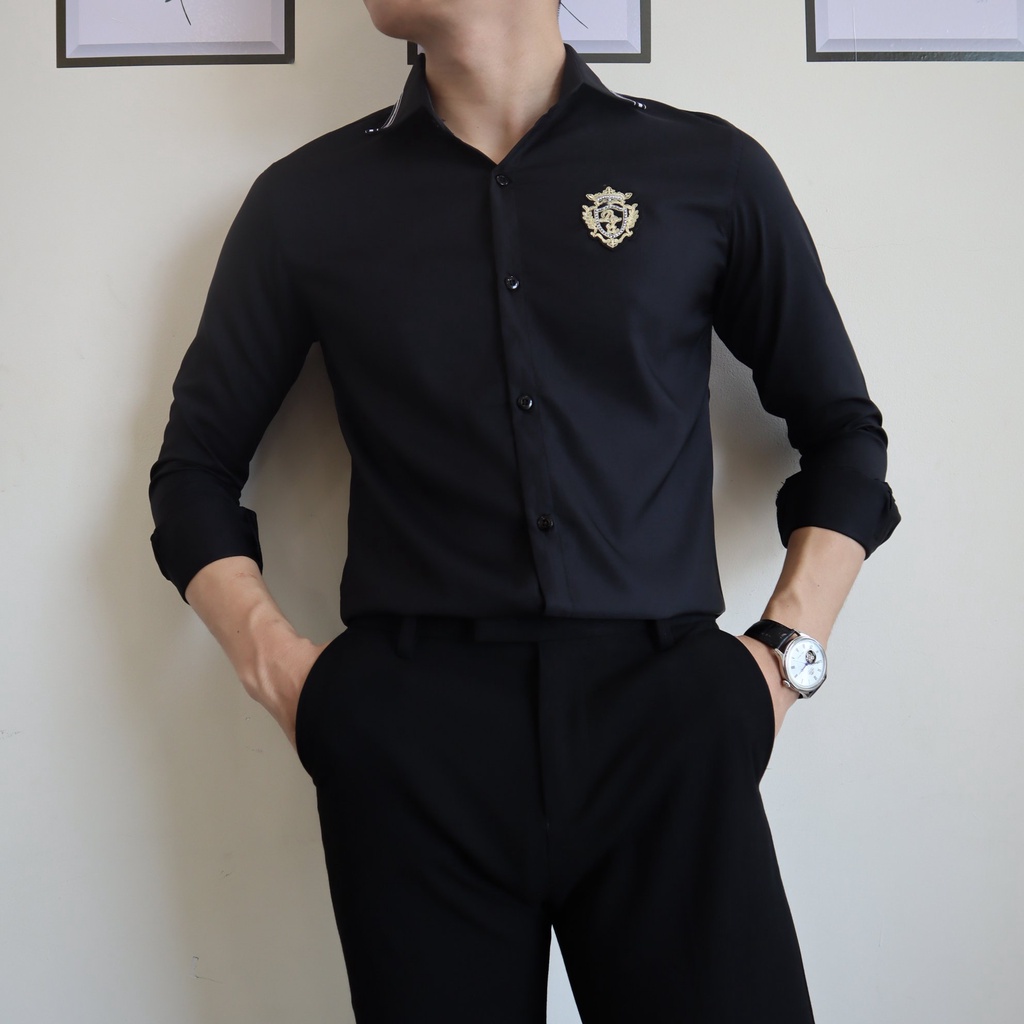 Áo Sơ Mi Họa Tiết Nam Dài Tay 🔵 𝐅𝐑𝐄𝐄 𝐒𝐇𝐈𝐏 🔵 Sơ Mi Nam Vải Lụa Co Giãn Hàng Quảng Châu Thời Trang Hpfashion - TMASMN010 | BigBuy360 - bigbuy360.vn