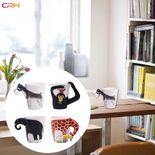 Cốc bằng gốm uống trà có tay cầm họa tiết vẽ tay 3d độc đáo