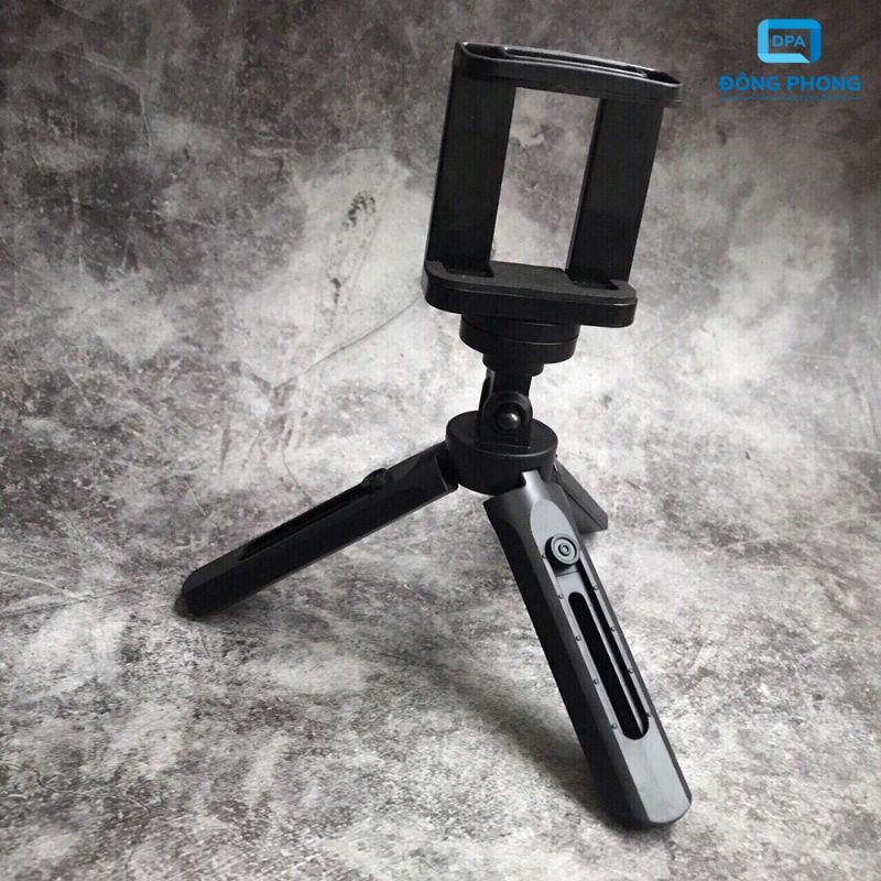 Tripod Kiêm Chân Đế Chụp Ảnh Xoay 360° Đỡ Điện Thoại, Máy Ảnh, Có Thể Kéo Dài Phần Chân Tripod