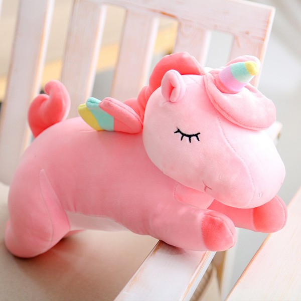 GẤU BÔNG NGỰA MỘT SỪNG UNICORN NẰM (50 CM) GB45 (MÀU HỒNG)