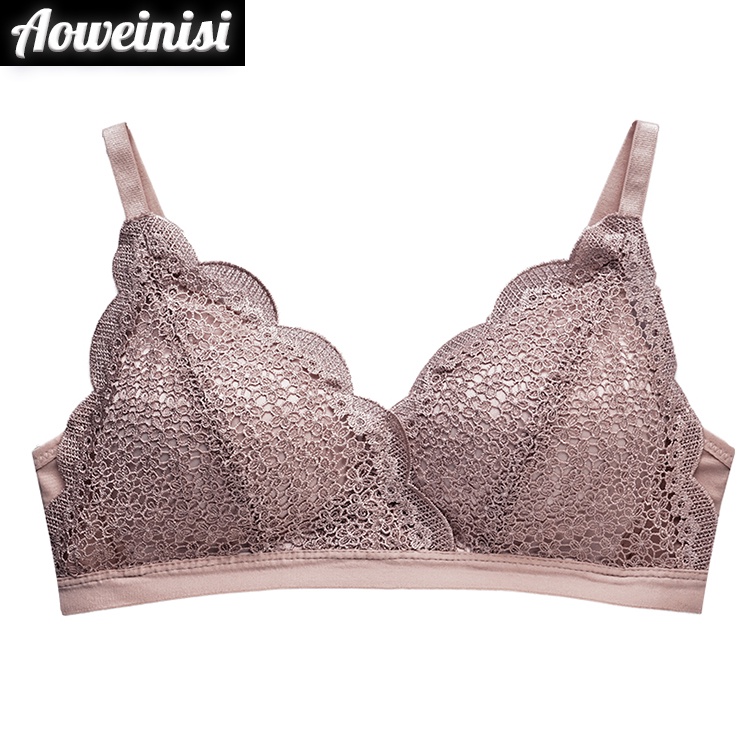 Áo ngực AOWEINISI vải ren không gọng mặc thoải mái thời trang quyến rũ dành cho nữ