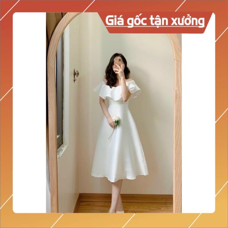 [ HÀNG QUẢNG CHÂU CAO CẤP] Đầm bẹt vai bèo