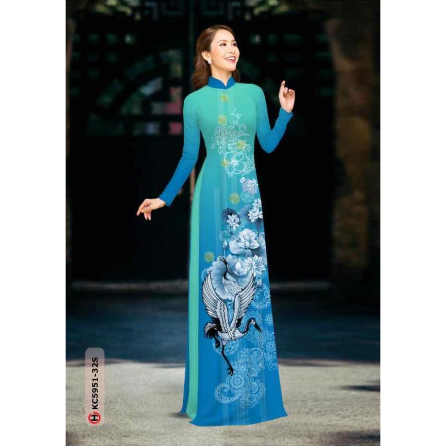 vải áo dài con hạc 