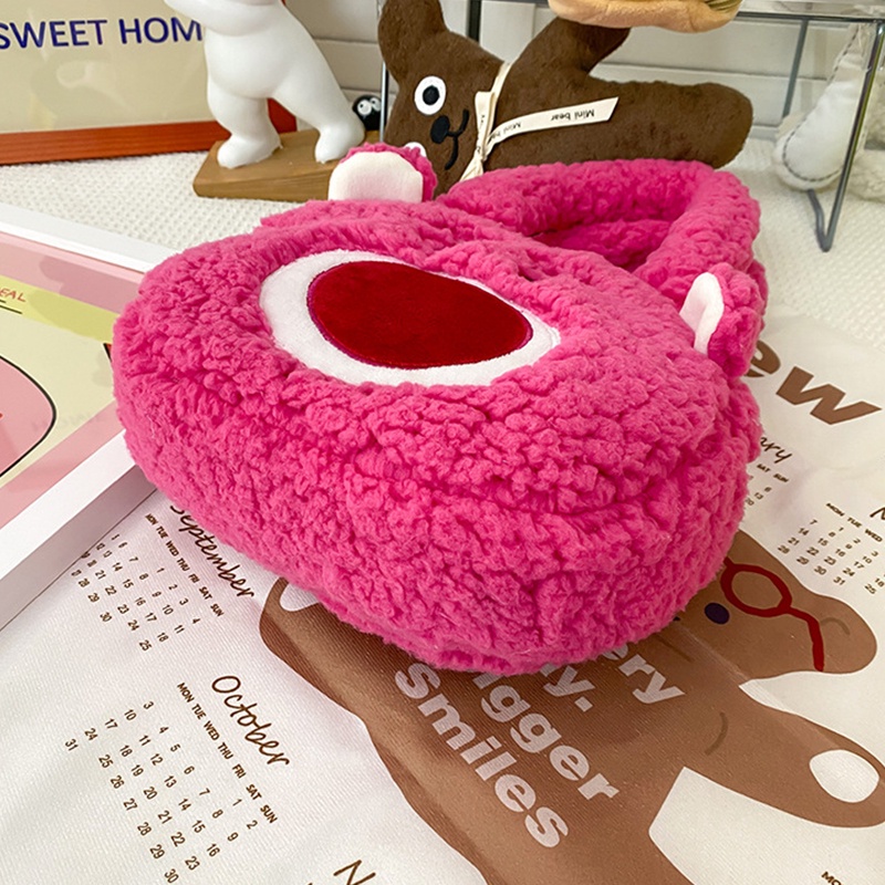 Túi Xách Tay Cỡ Lớn Bằng Len Cừu In Hình Hoạt Hình Dành Cho Trẻ Nhỏ